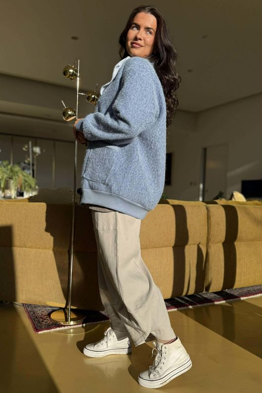 Beach Walk Fleece Cardigan Denim